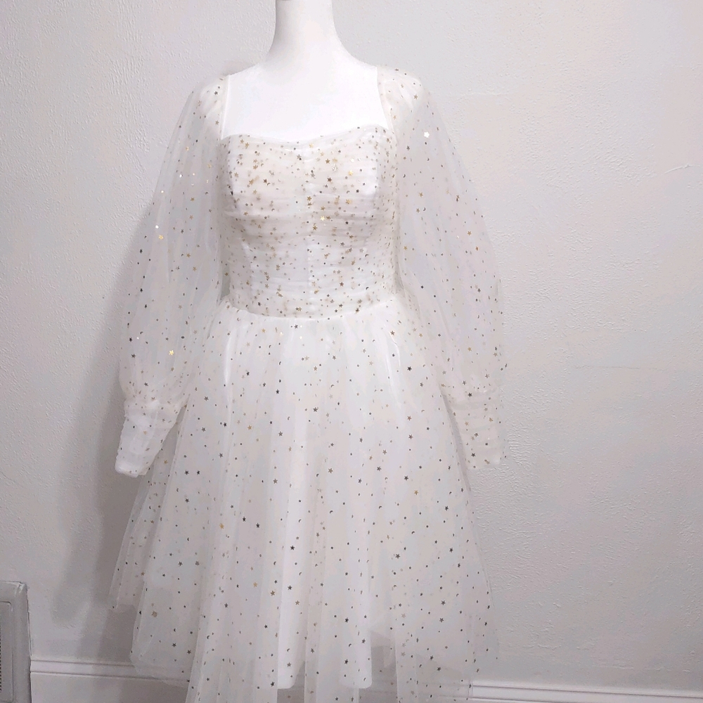 White Starry Formal Dress